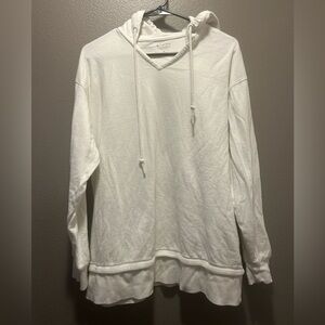 Athleta Sundown Alliance Hoodie | Women's Medium | V-Neck Pullover Cream White